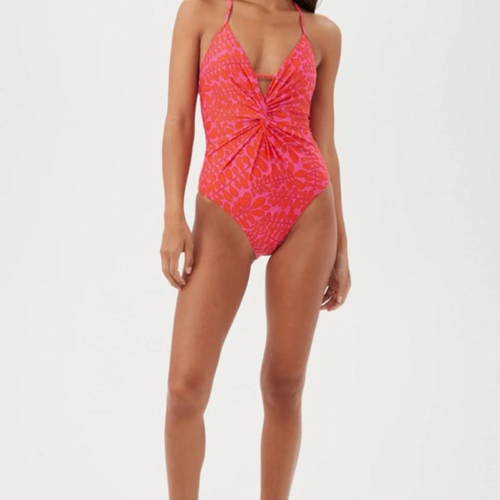 Trina Turk‎ TRELLIS PLUNGE ONE PIECE SWIMSUIT Women’s Size 14 - Picture 4 of 5